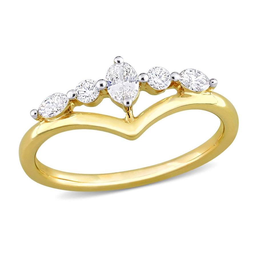 1/3 Carat (ctw I1-I2, H-I) Diamond Ring in 14K Yellow Gold Image 1