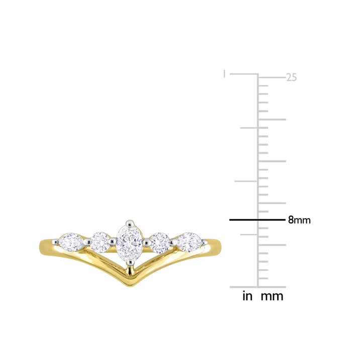 1/3 Carat (ctw I1-I2, H-I) Diamond Ring in 14K Yellow Gold Image 2