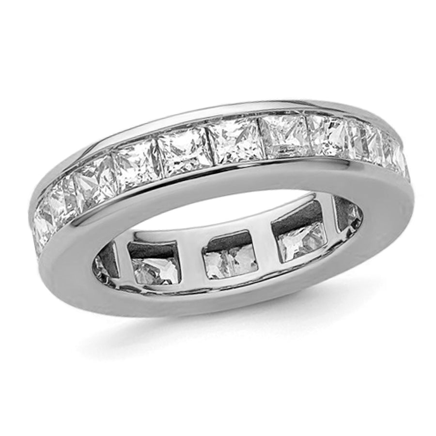 3.00 Carat (ctw Color H-I, I1-I2) Princess-Cut Diamond Eternity Wedding Band Ring in 14K White Gold Image 1