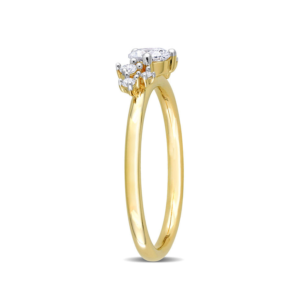1/2 Carat (ctw H-I, I1-I2) Diamond Ring in 14K Yellow Gold Image 2