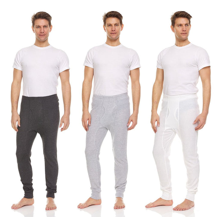 Daresay Mens Thermal Long John Pants Cotton Blend Moisture Wicking Variety Pack Image 4