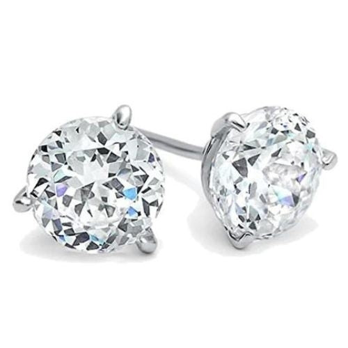 Rhodium Plated 2.5 Cttw Round CZ Stud Earrings Image 1