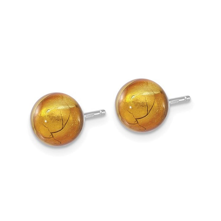 Gold Color Murano Glass Earrings in Sterling Silver Image 4