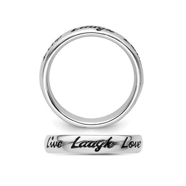 Sterling Silver Enameled Live Laugh Love Band Ring Image 4