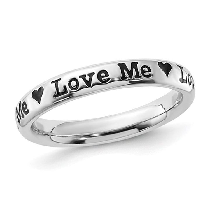 Sterling Silver Enameled Love Me Band Ring Image 1