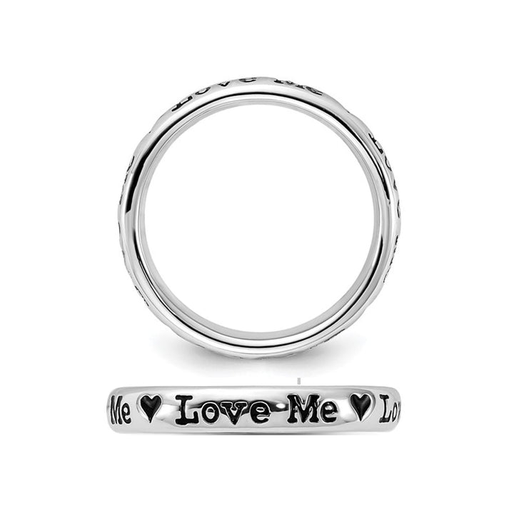 Sterling Silver Enameled Love Me Band Ring Image 3