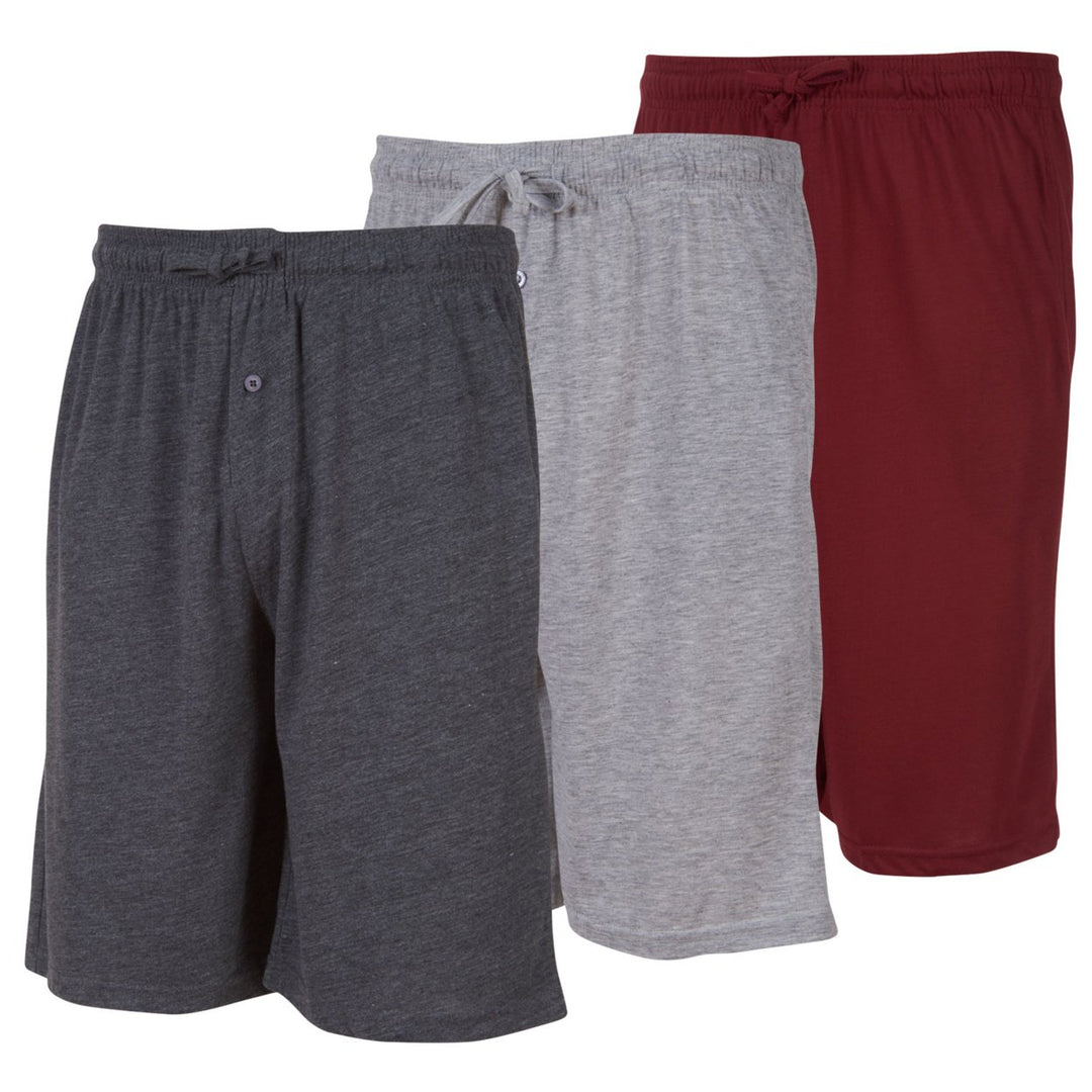 DARESAY Mens Cotton Shorts 3 Pack Elastic Waist Drawstring Comfortable Casual Image 1