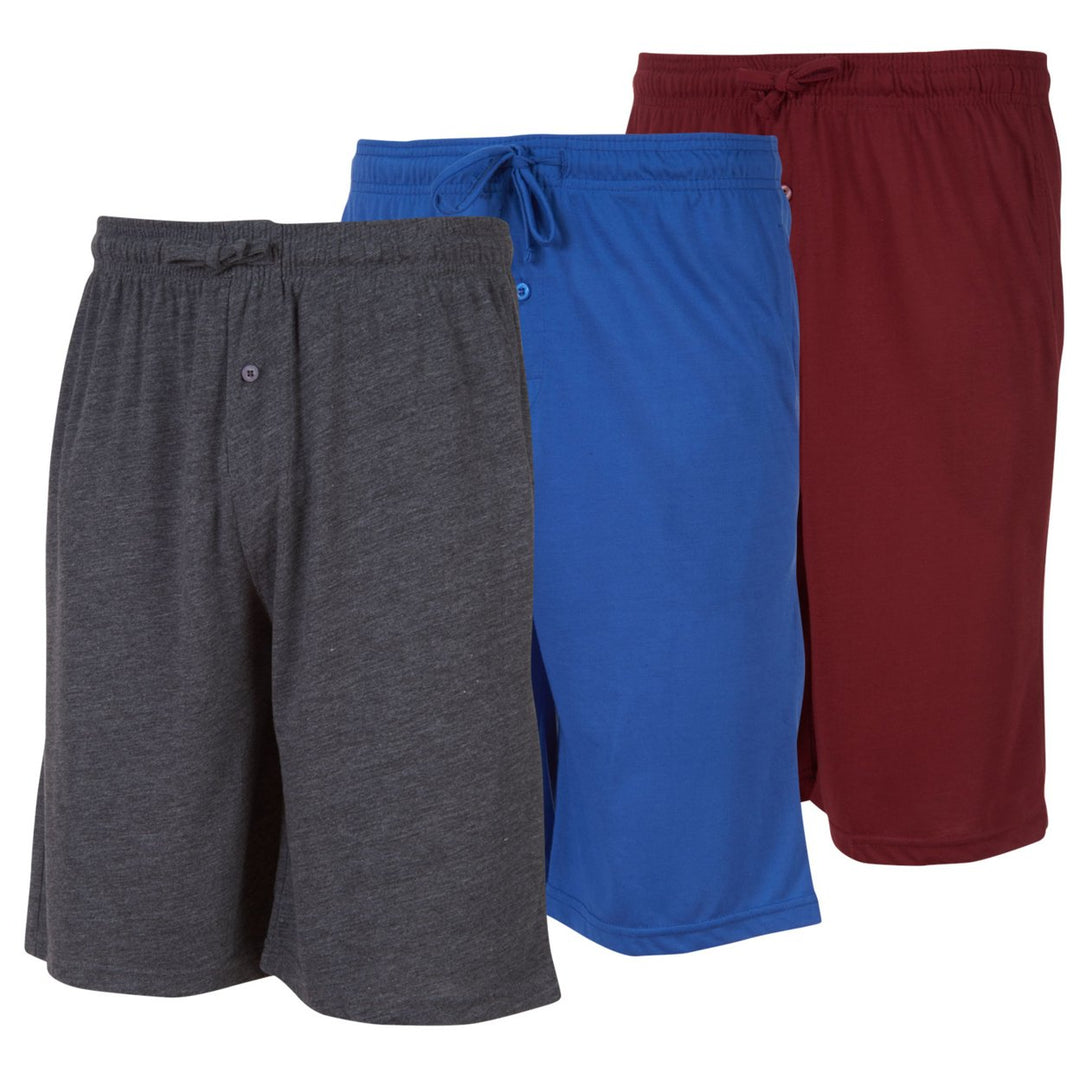 DARESAY Mens Cotton Shorts 3 Pack Elastic Waist Drawstring Comfortable Casual Image 1