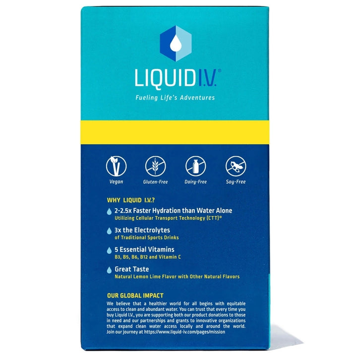 Liquid IV Hydration Multiplier Electrolyte Drink Mix Lemon Lime (30 Count) Image 3