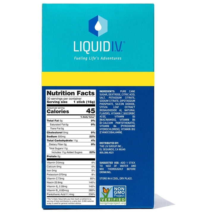 Liquid IV Hydration Multiplier Electrolyte Drink Mix Lemon Lime (30 Count) Image 4