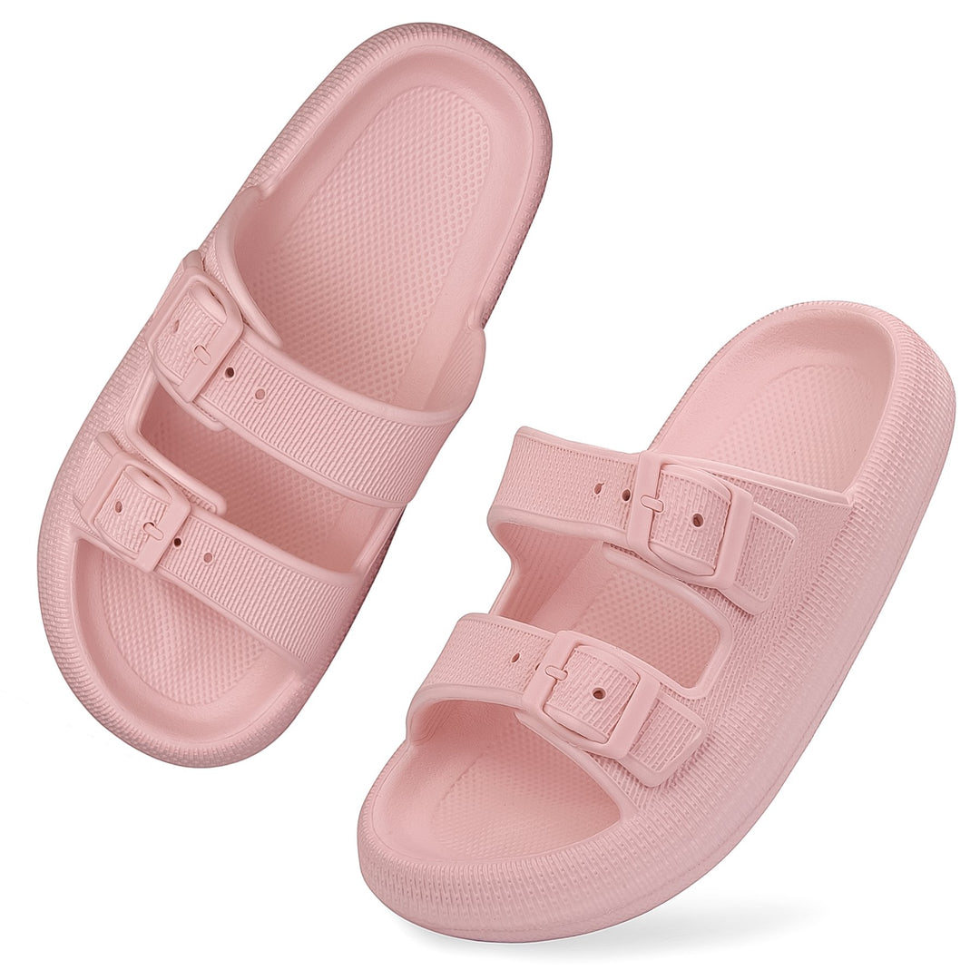 VONMAY Cloud Slides Slippers for Women Men Shower Sandals Non Slip Soft Sole Thick Foam Double Buckle Adjustable House Image 1