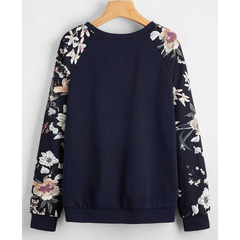 Floral Raglan Sleeve Pullover Image 2