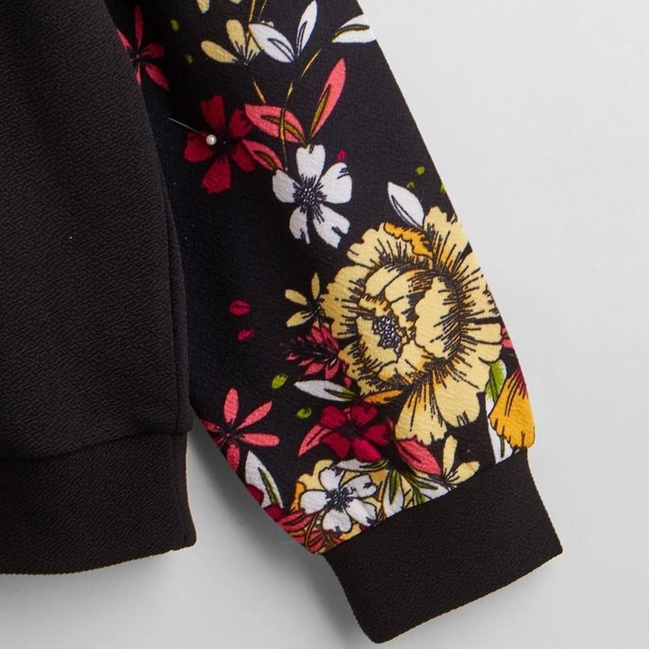 Floral Print Raglan Sleeve Pullover Image 3
