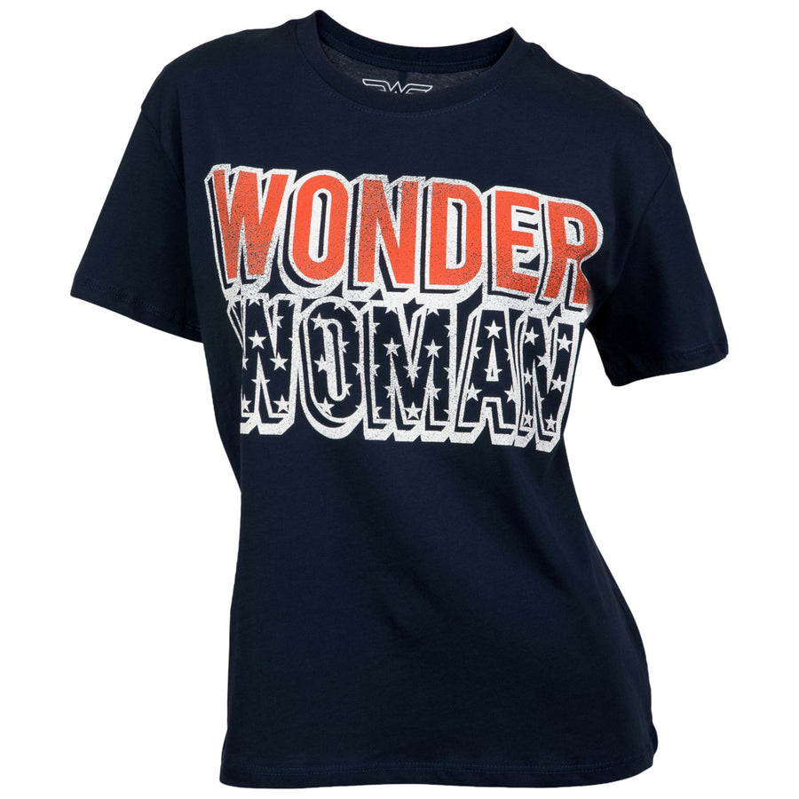 Wonder Woman Red White and Blue Juniors T-Shirt Image 1