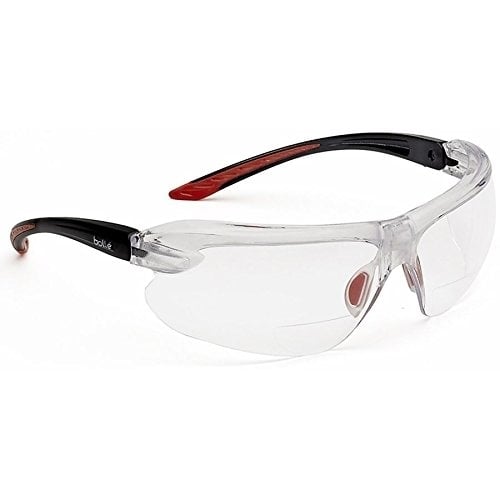 Bolle Safety Iri-S Safety Glasses with 2.50 Diopter Black and Red Frame Clear Lenses Image 2