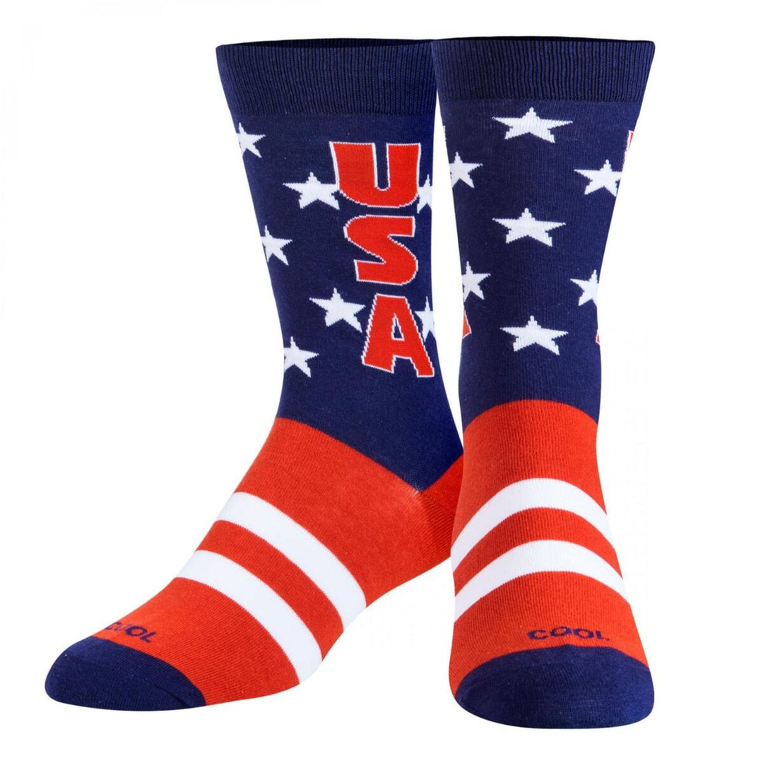 USA Stars and Stripes Crew Socks Image 1