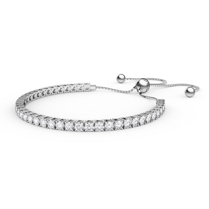 Paris Jewelry 18K Yellow and White Gold 7ct Created White Sapphire Round Adjustable Tennis Bracelet Unisex Plated Image 3