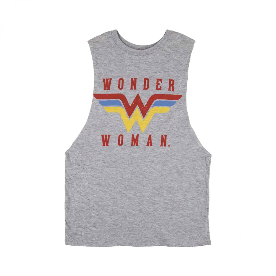 Wonder Woman Tri-Color Logo Juniors Tank Top Image 1