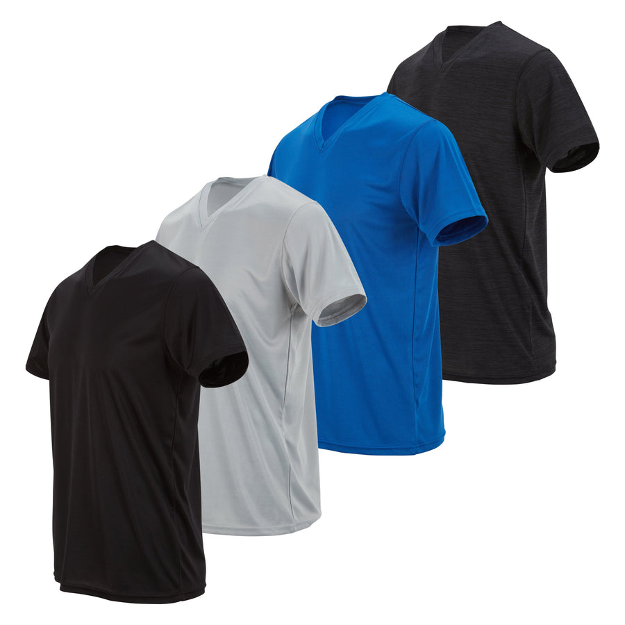 DARESAY Mens V-Neck Performance T-Shirts Moisture-Wicking Dry Fit Poly Gym Image 1