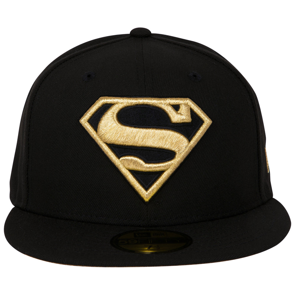 Superman Gold Logo Black Colorway Era 59Fifty Fitted Hat Image 2