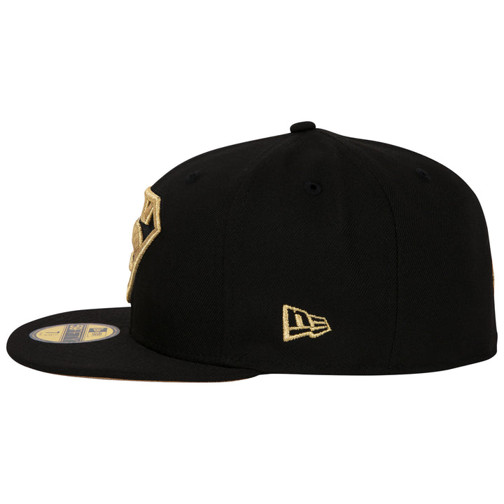 Superman Gold Logo Black Colorway Era 59Fifty Fitted Hat Image 3