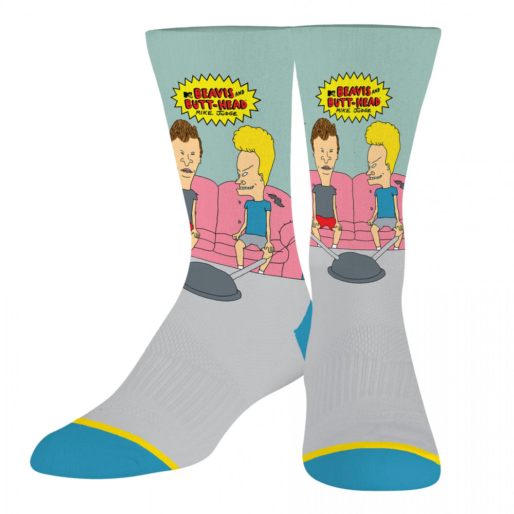 Beavis and Butt-Head Couch Sitting Crew Socks Image 2