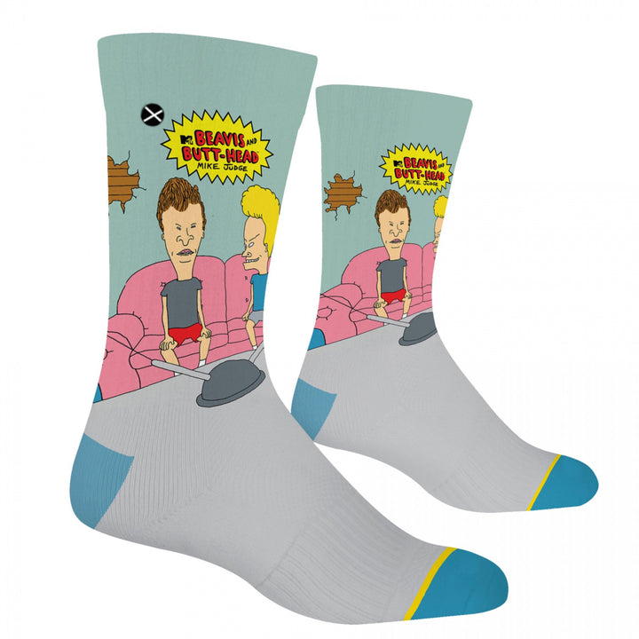 Beavis and Butt-Head Couch Sitting Crew Socks Image 3