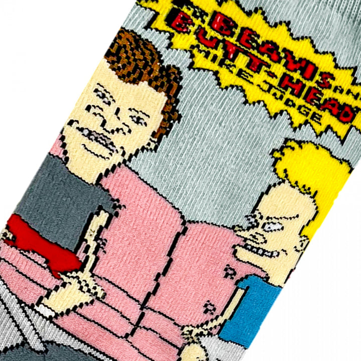 Beavis and Butt-Head Couch Sitting Crew Socks Image 4