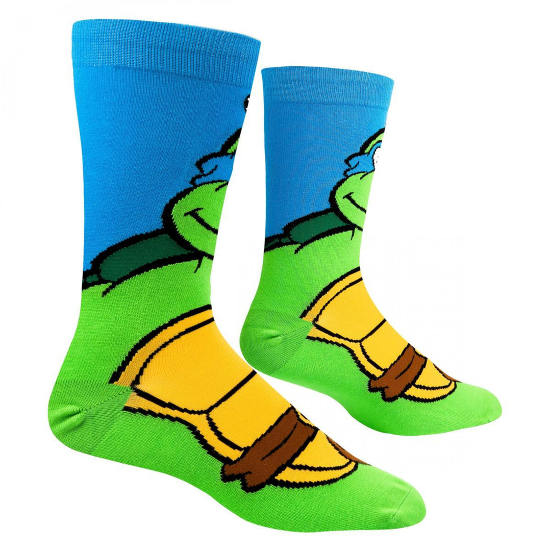 Teenage Mutant Ninja Turtles Leonardo Crew Socks Image 3