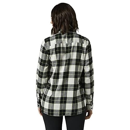 Fox Racing Womens Pines Flannel LT Grey Casual Shirt Lightweight Size M Image 2