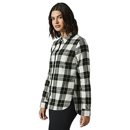 Fox Racing Womens Pines Flannel LT Grey Casual Shirt Lightweight Size M Image 3