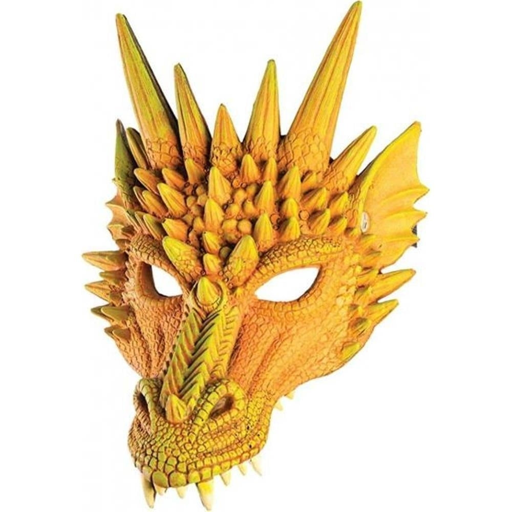 HMS Mythical Orange Dragon Mask Supersoft Adult Costume Accessory One Size Image 2