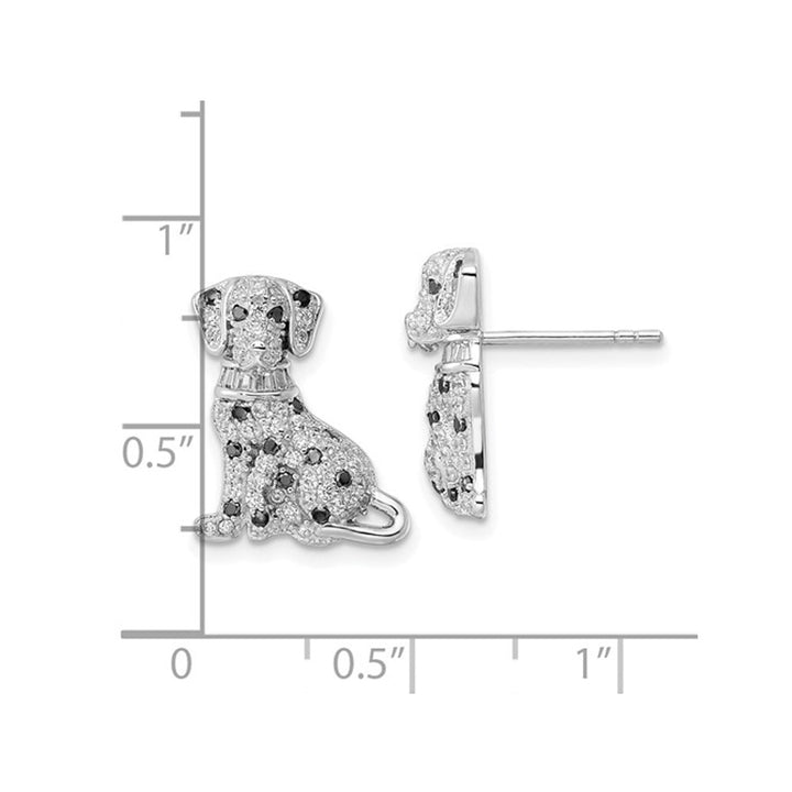 Sterling Silver Dalmatian Dog Earrings with Cubic Zirconia (CZ)s Image 4