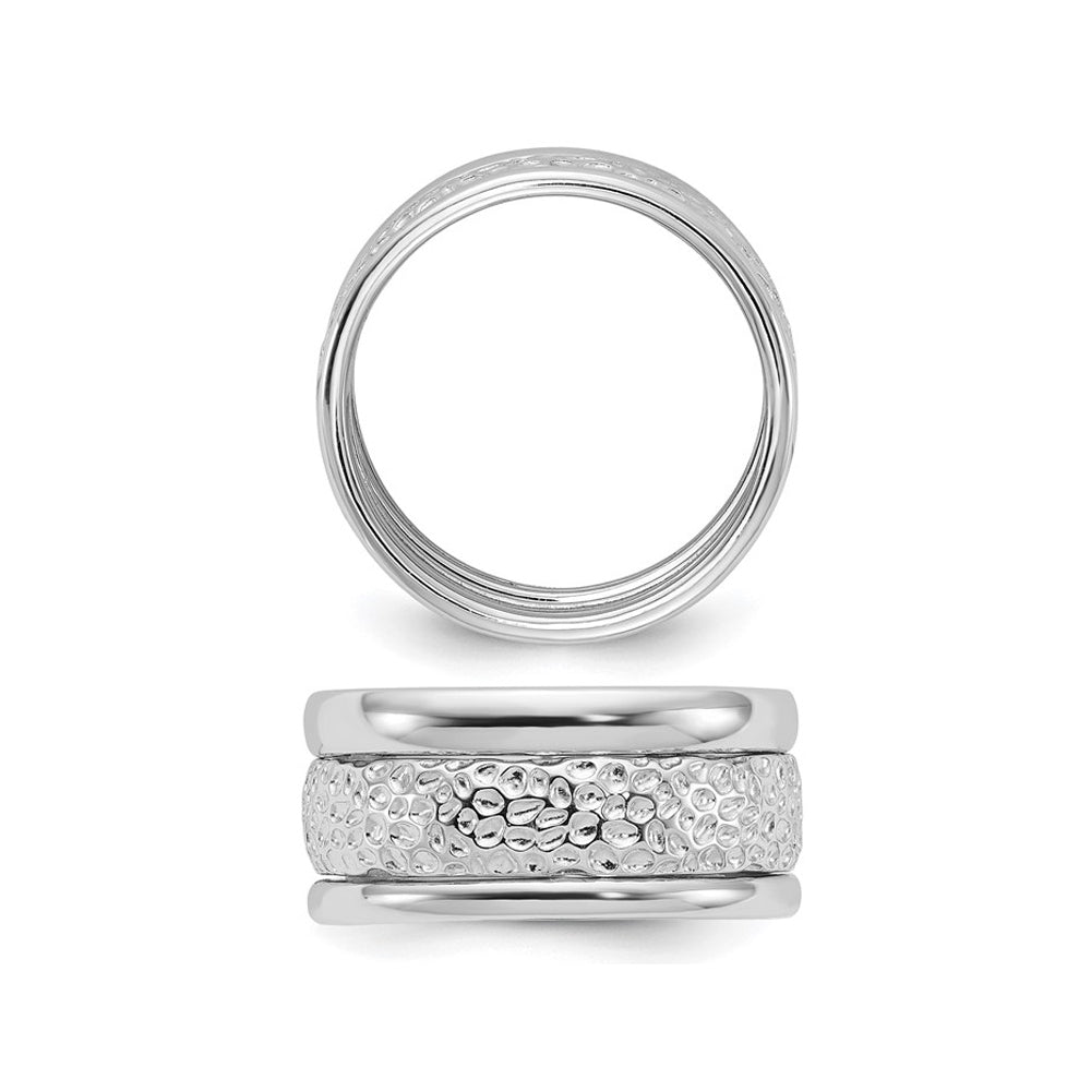 Textured and Polished Sterling Silver Ring Image 2