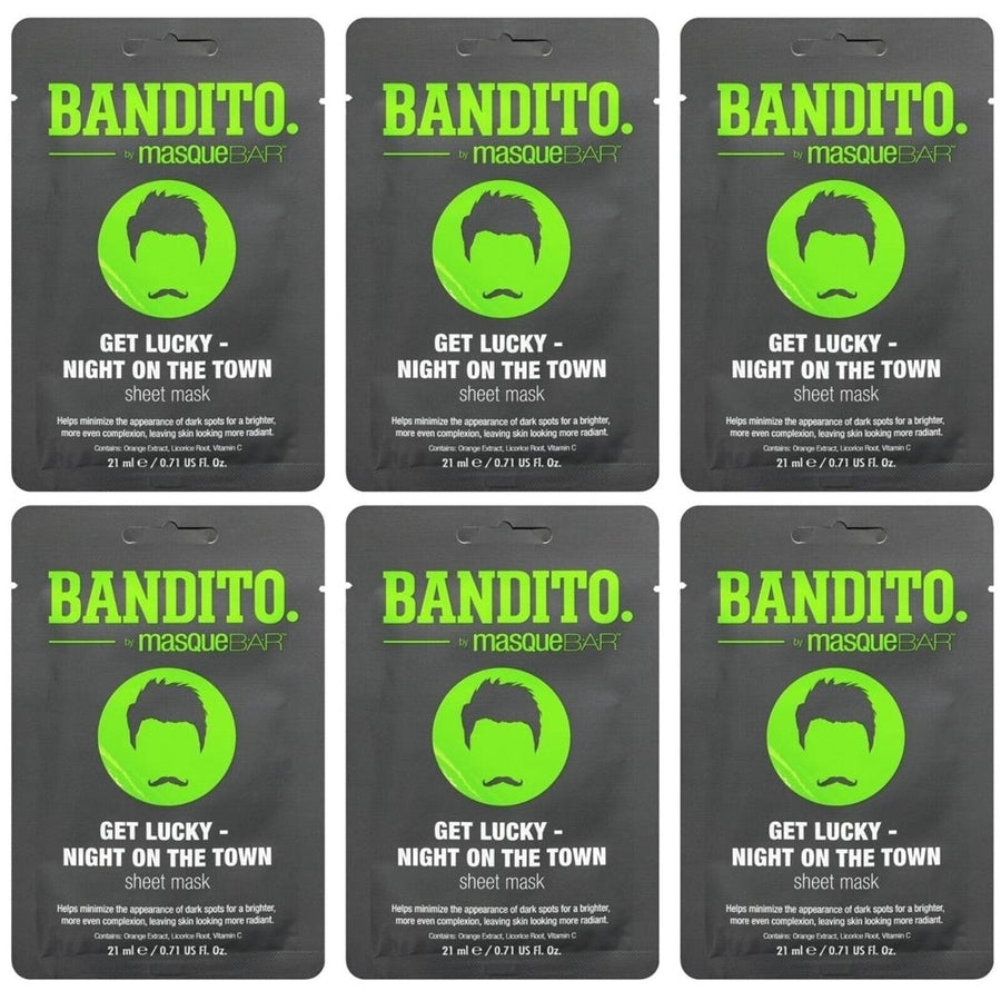 MasqueBar Bandito Get Lucky Night on the Town Face Mask Sheet - 0.71 oz qty 6 Image 1