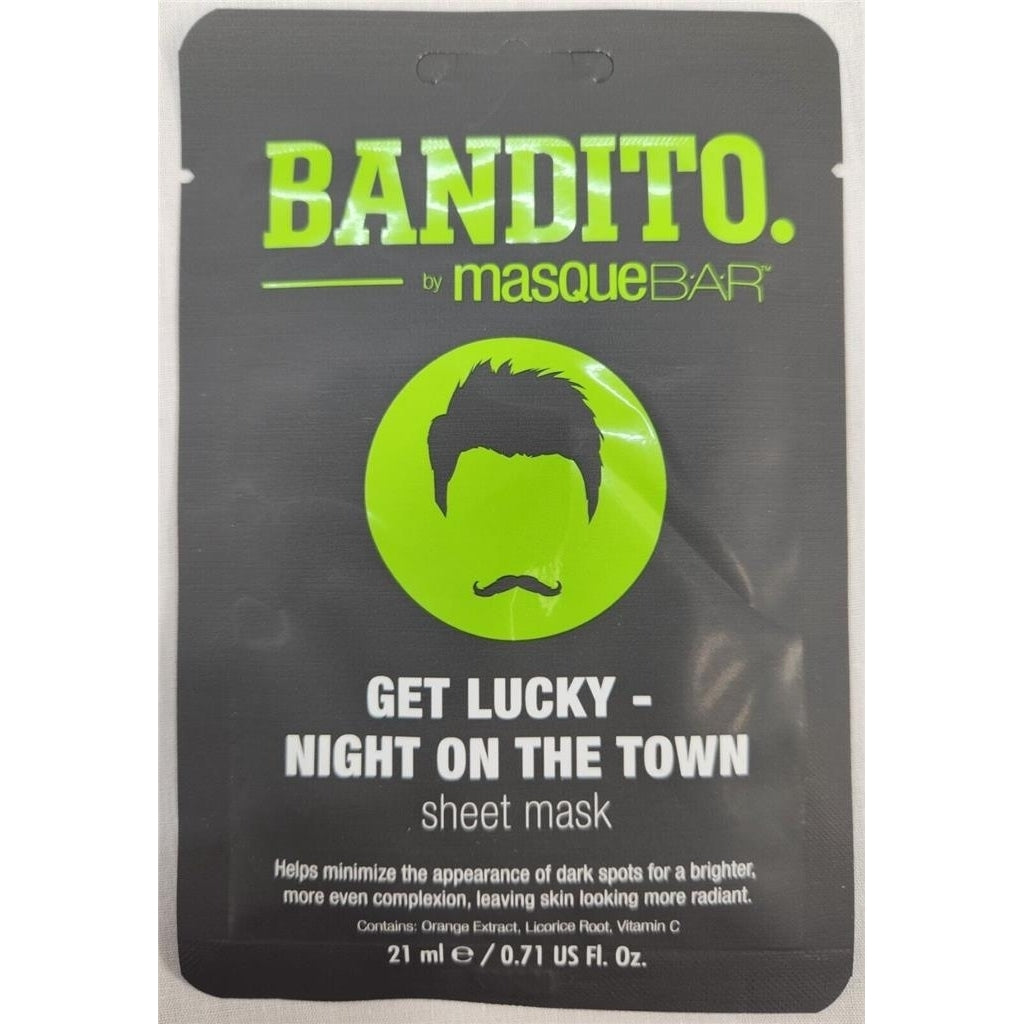 MasqueBar Bandito Get Lucky Night on the Town Face Mask Sheet - 0.71 oz qty 6 Image 2