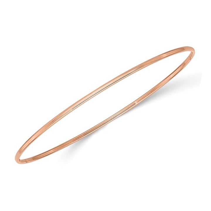 14K Rose Pink Gold Polished Slip-on Bangle Bracelet (1.5mm) Image 1