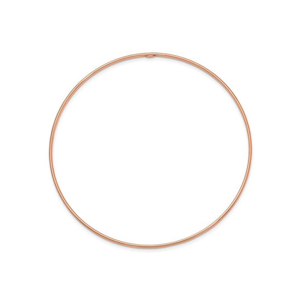 14K Rose Pink Gold Polished Slip-on Bangle Bracelet (1.5mm) Image 4