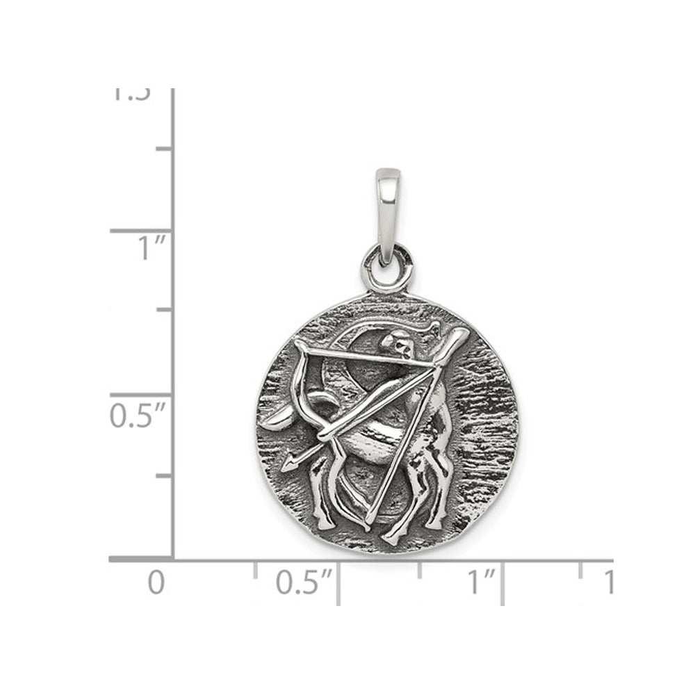 Sterling Silver SAGITARIUS Charm Zodiac Astrology Pendant Necklace with Chain Image 3