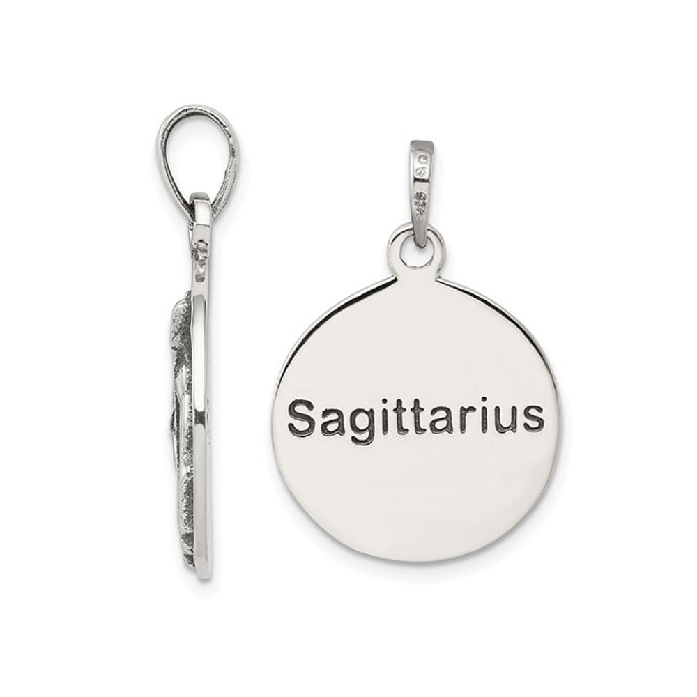Sterling Silver SAGITARIUS Charm Zodiac Astrology Pendant Necklace with Chain Image 4