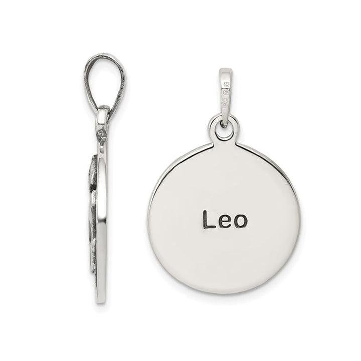 Sterling Silver LEO Charm Zodiac Astrology Pendant Necklace with Chain Image 4