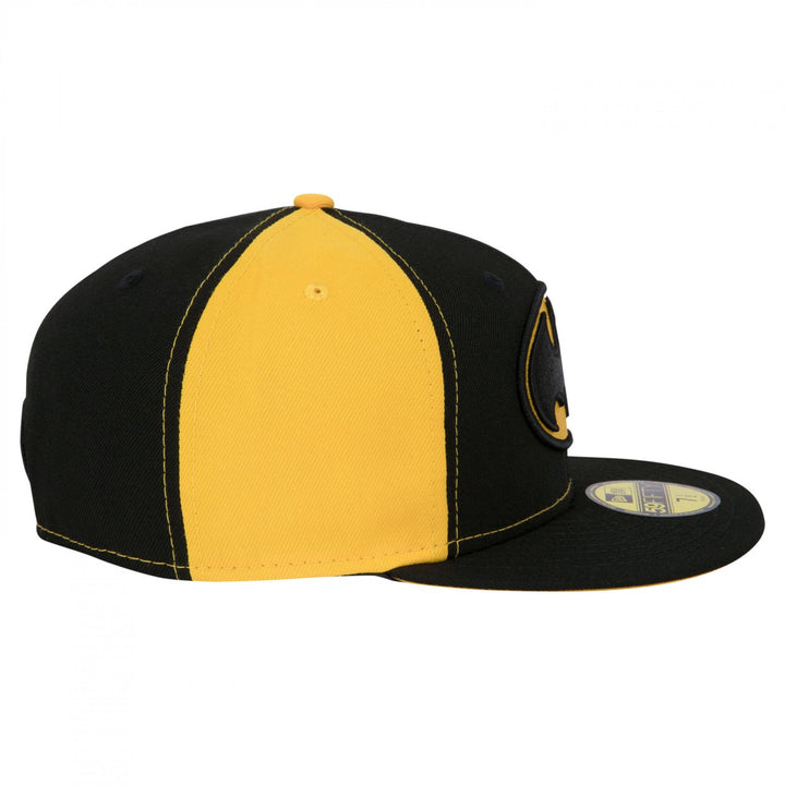 Batman Logo Black and Yellow Panels Era 59Fifty Fitted Hat Image 4