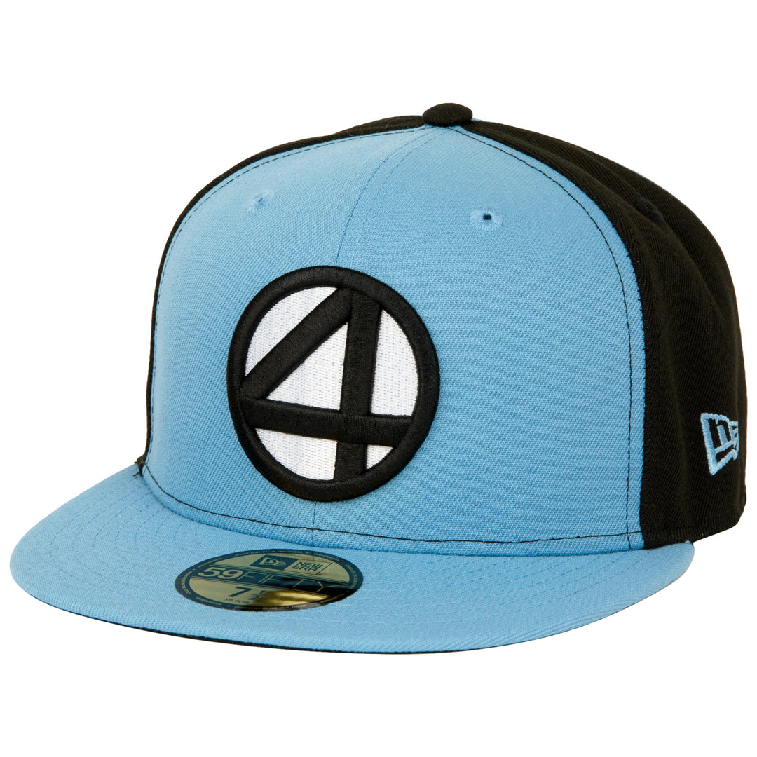 Fantastic 4 Logo Black and Blue Panels Era 59Fifty Fitted Hat Image 1