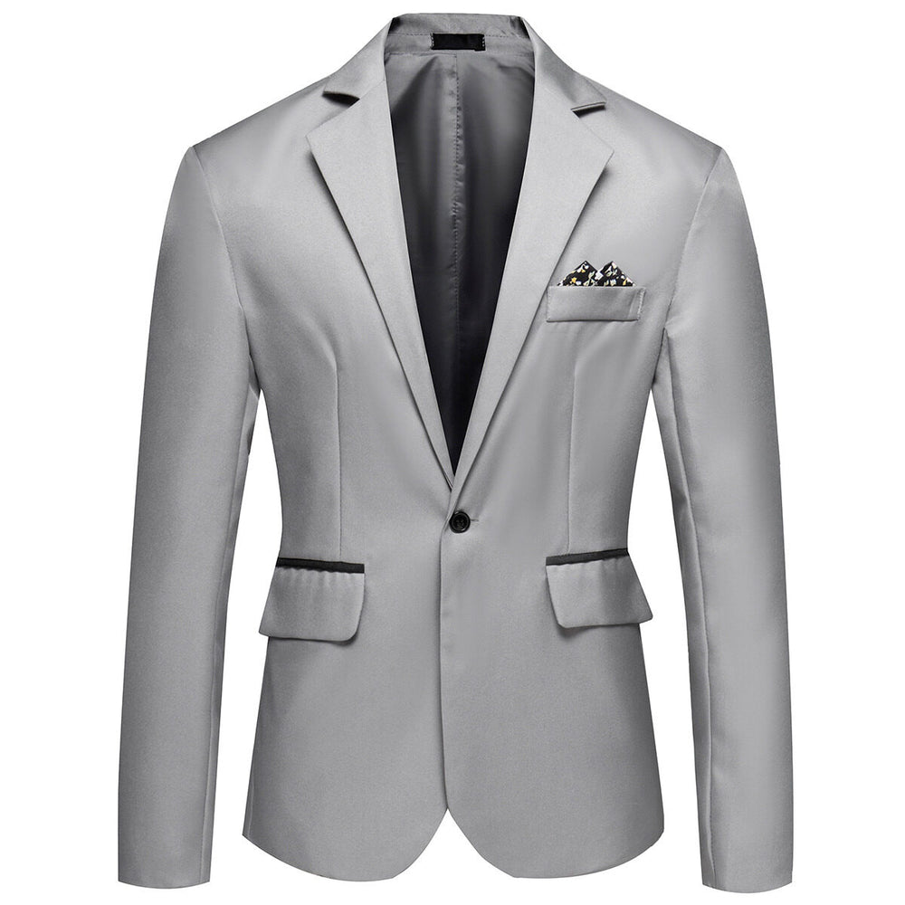 Cloudstyle One Button Blazer For Men Casual Slim Fit Jackets Solid Color Business Men Blazer Jackets Image 2