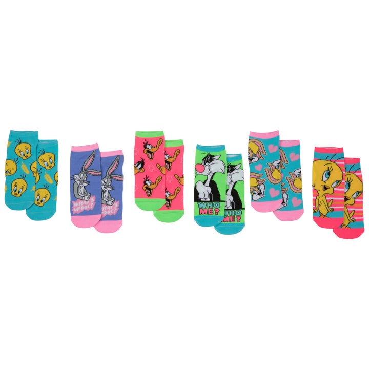 Looney Tunes Bright Womens 6-Pair Pack of Low Cut Socks Image 2