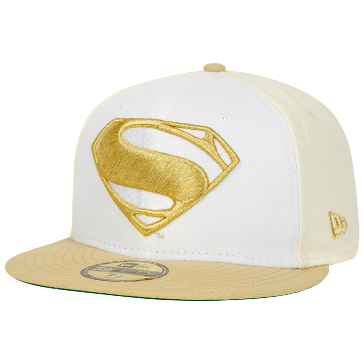 Superman Logo White Gold Era 59Fifty Fitted Hat Image 1