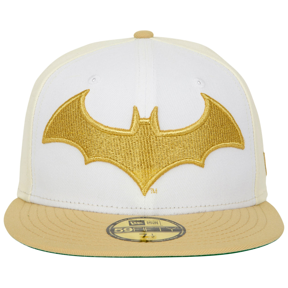 Batman Logo White Gold Era 59Fifty Fitted Hat Image 2