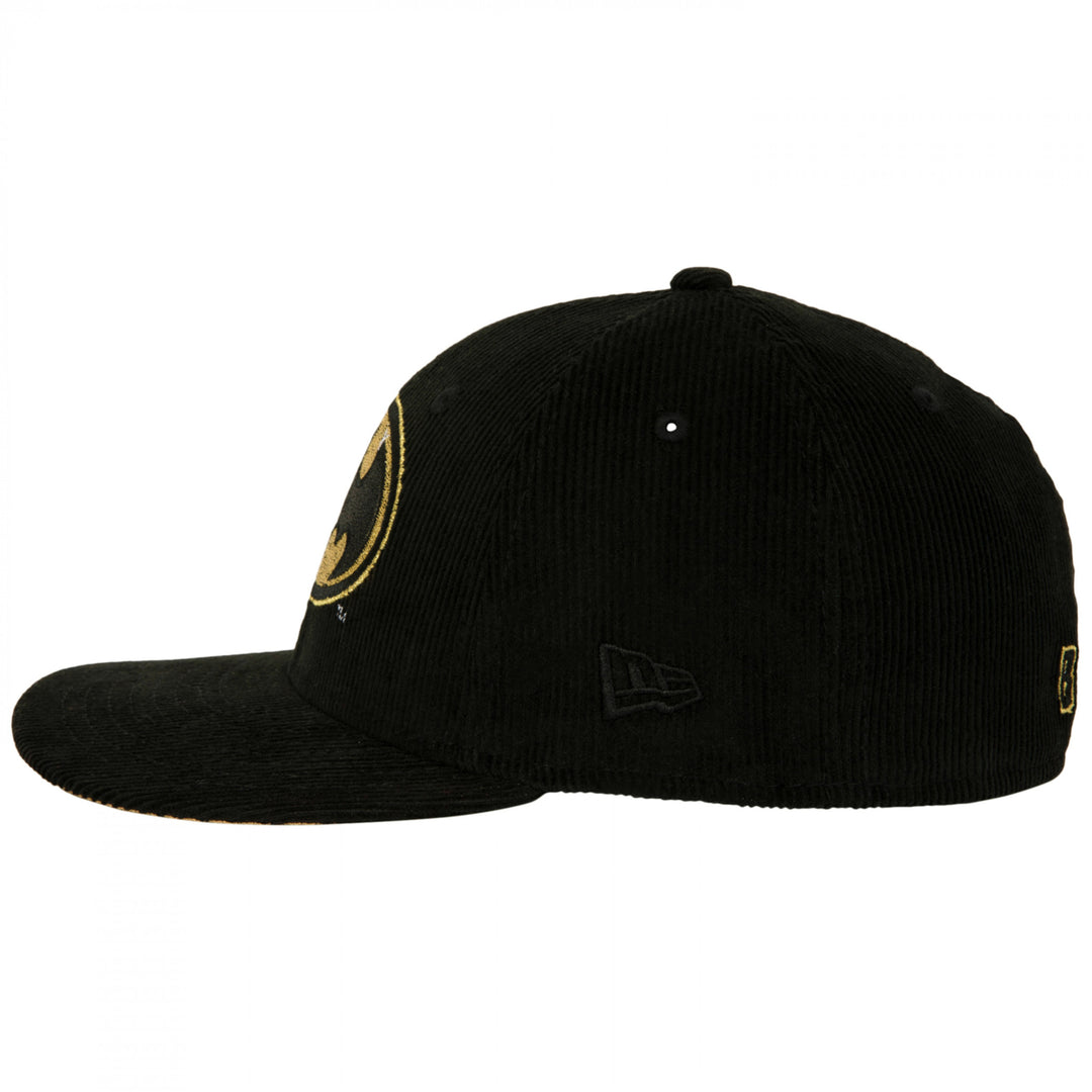 Batman 1989 Logo Corduroy Low Profile Era 59Fifty Fitted Hat Image 3