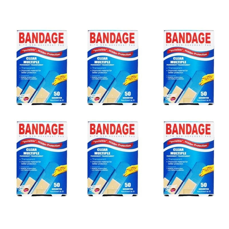 Instant Aid Clear Multiple Bandage (50 In 1 Pack) 311508 (Pack of 6) By Purest Image 1