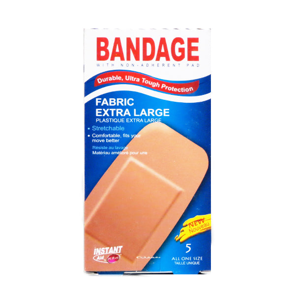 Instant Aid Fabric Extra Large Bandage (5 In 1 Pack) (Pack of 3) 311560 By Purest Image 1